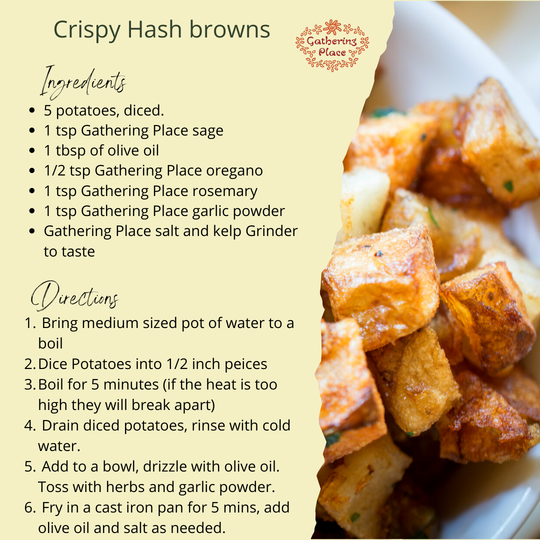 Olive oil garlic hash brown recipe